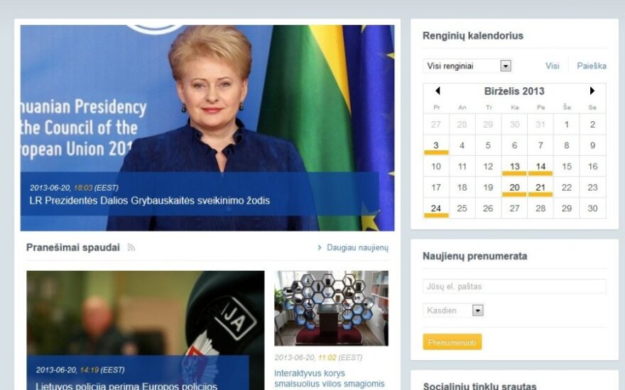 Стартовал официальный сайт председательства Литвы в Европейском союзе