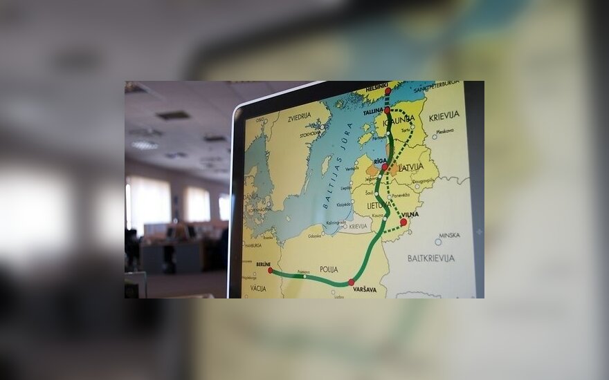 Rail Baltica map in the Latvian