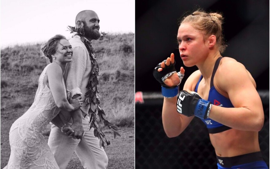 Ronda Rousey su savo vyru Travisu Browne'u