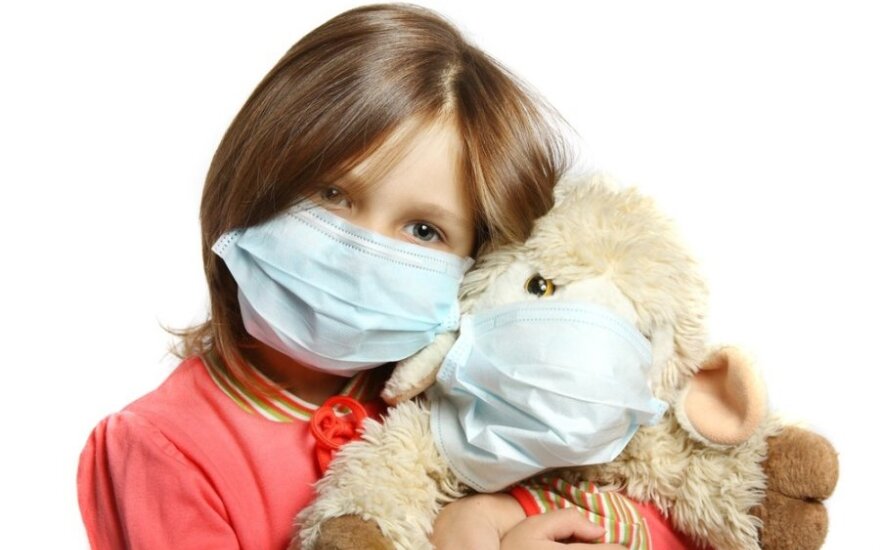 vaikas, mergaitė, liga, alergija, gripas,virusai, peršalimas,ligoninė