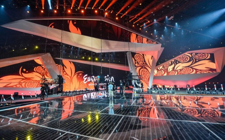 "Eurovizijos" scena Baku Crystal Hall arenoje