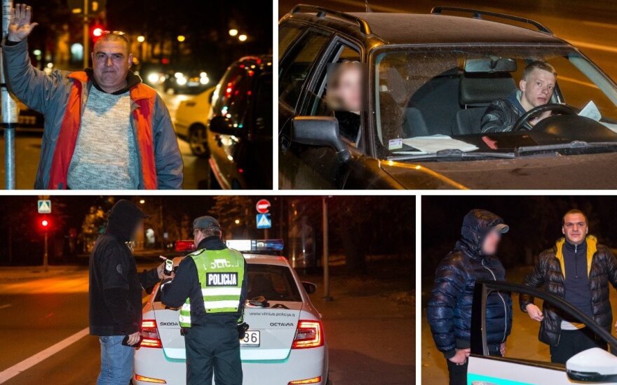 Naktinis reidas: girtas kinas kvietė į restoraną, o taksi vairuotojas plūdo Lietuvą