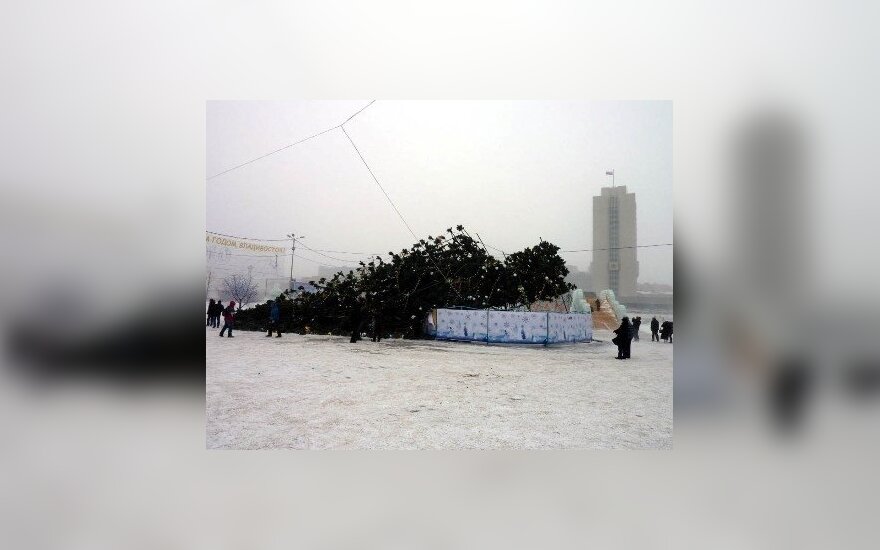 Во Владивостоке рухнула главная новогодняя елка