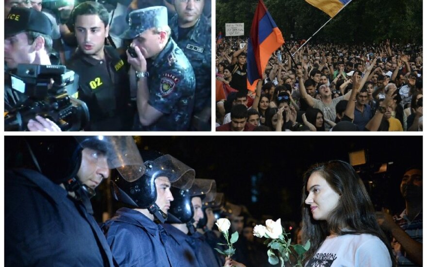 В Ереване полиция потребовала от демонстрантов освободить проспект Баграмяна