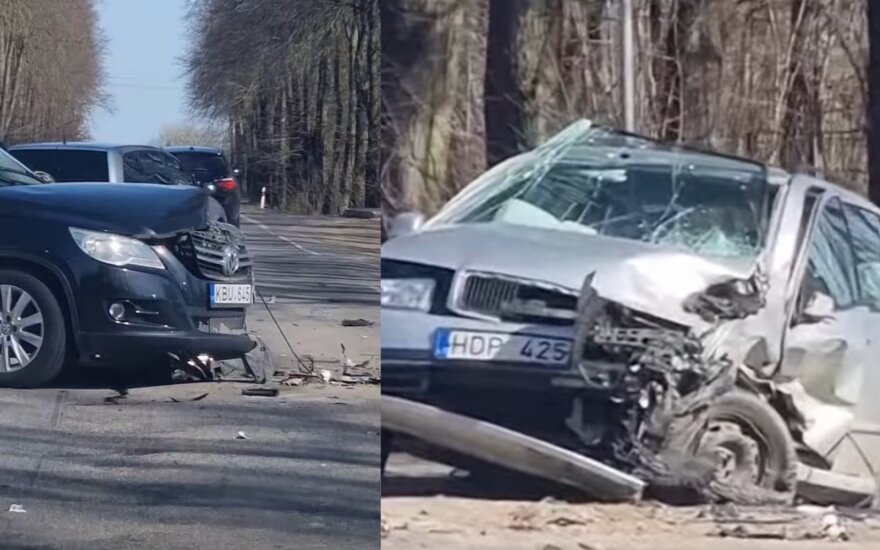 Жестокое столкновение на дороге Каунас - Пренай: пострадали женщина и двое детей