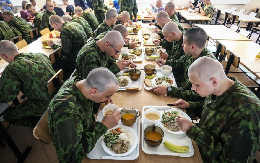 Conscripts having lunch