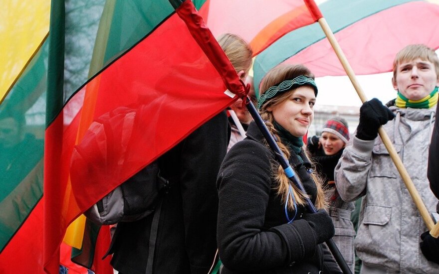 В Вильнюсе состоялось факельное шествие