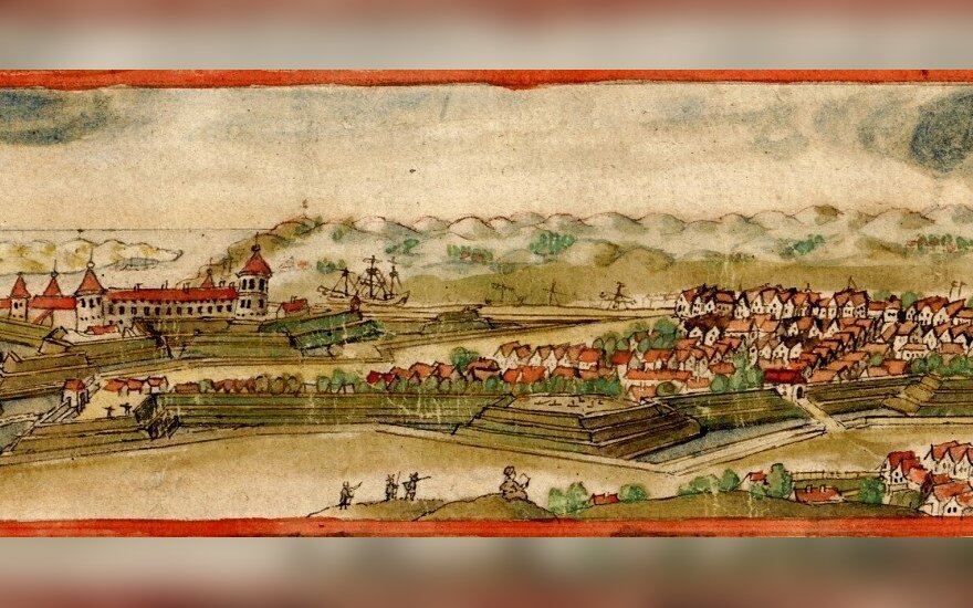 Klaipėdos miesto panorama, nupiešta viršutiniame 1674 m. Klaipėdos didžiojo valsčiaus žemėlapio kampe. Piešė lietuvis kartografas Juozas Narūtavičius (jozef Naronowicz–Naronski 1610/1615–1678). Jame atpažįstamas kvartalas su Kanto šeimos namu ir senoji vo