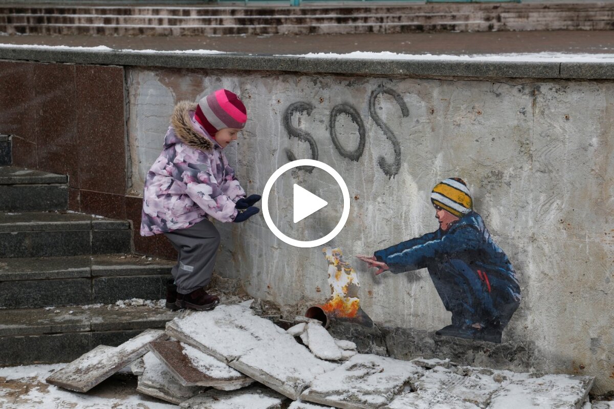 Opere ispiratrici di uno street artist italiano a Bucha