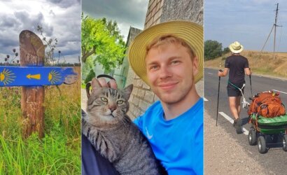 Pėsčiomis po Lietuvą: Renaldui ir jo katinui 3 savaitės įspūdžių kainavo mažiau nei 200 eurų