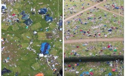 Ar kalnai šiukšlių ir apleistos palapinės nufilmuoti po aplinkosaugininkų festivalio?