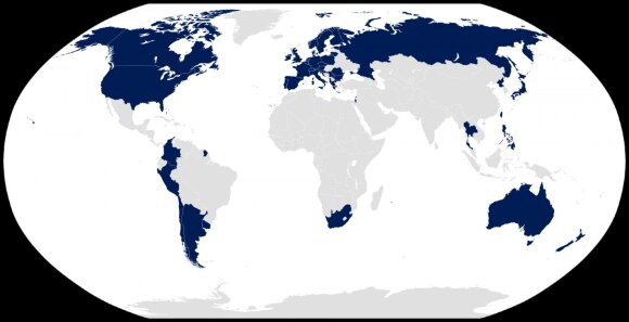 Valstybių, kuriose homoseksualūs asmenys gali tarnauti kariuomenėje, žemėlapis