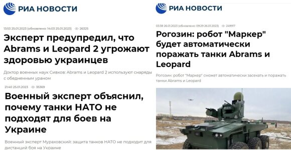 Vakarų tankai Ukrainoje dar nepasirodė, o Rusijoje jau prasidėjo tikra isterija: ko išsigando Kremlius
