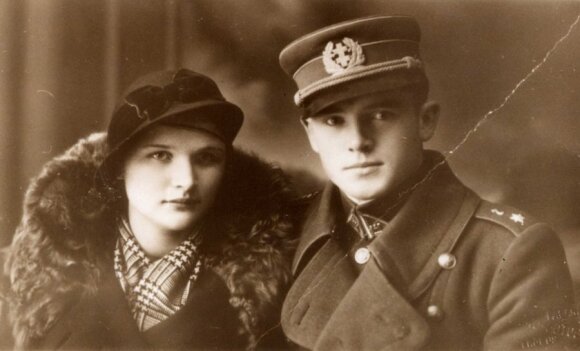 Captain Jonas Noreika - Genera Vėtra with his future wife c. 1936, Photo LGGRTC
