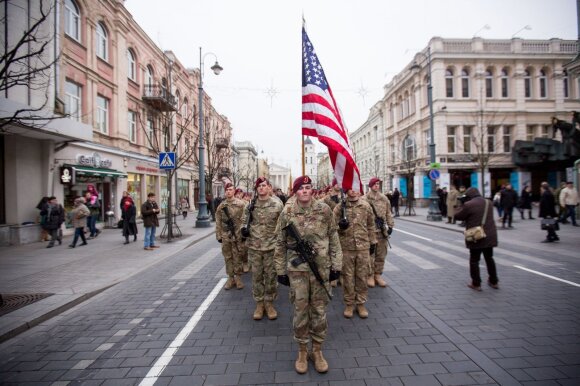 US Troops on the Gediminas Av. in Vilnius