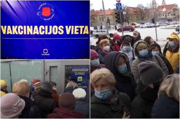 Senjorai Vilniuje užplūdo vakcinavimo centra. 