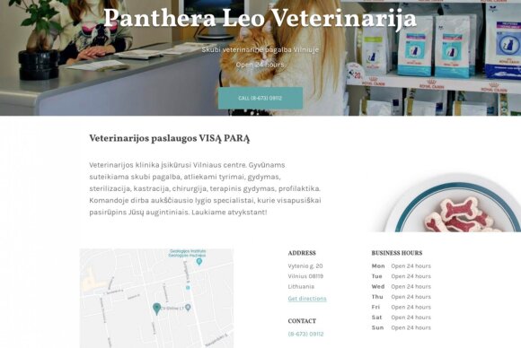 UAB Gyvūnų klinika (Panthera Leo) tinklapis
