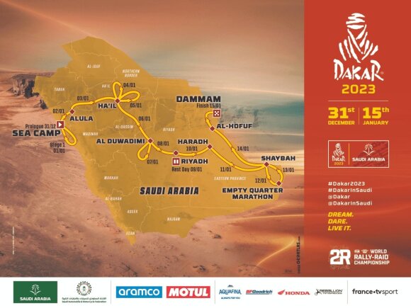 Dakaro 2023 maršrutas