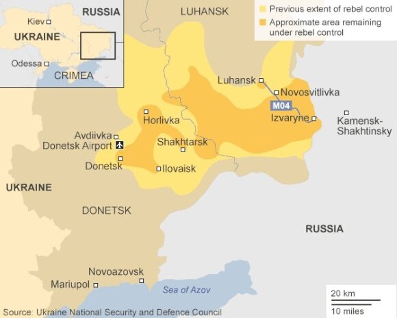 Rusijos kariuomenė įsiveržė į Ukrainą ties Novoazovsku
