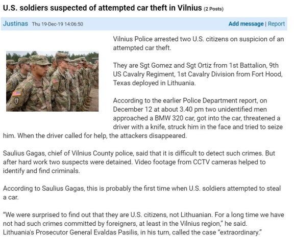 Sukčiai platina melagingą naujieną apie Vilniuje nusikaltusius JAV karius