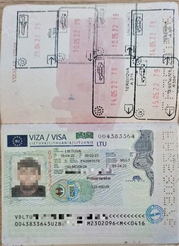 Dviračiu į Baltarusiją mynusio uzbeko pase – suklastota lietuviška viza