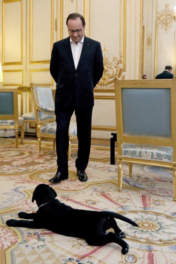 Francois Hollande'as su šuniuku