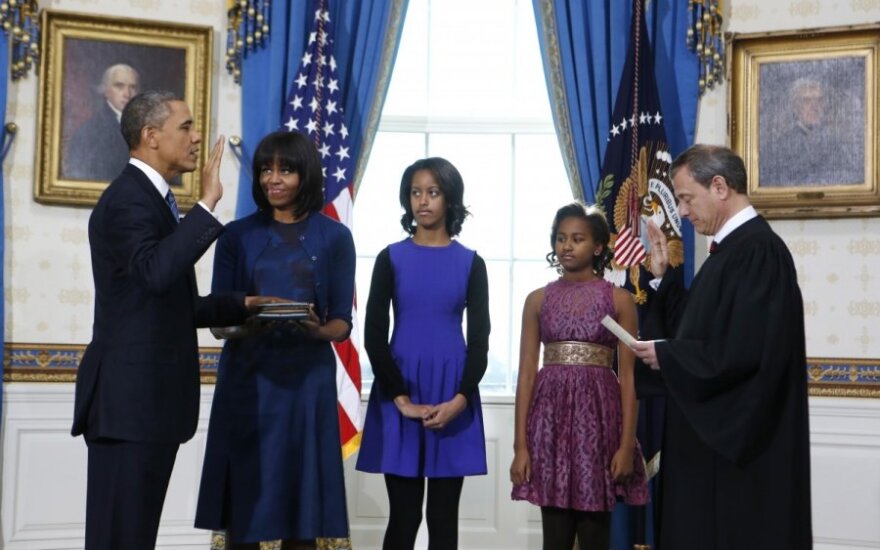 Barackas Obama, Michelle Obama su dukromis  Malia ir Sasha