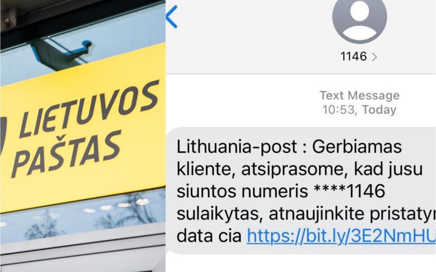Lietuvos paštas įspėja dėl apgaulingų žinučių
