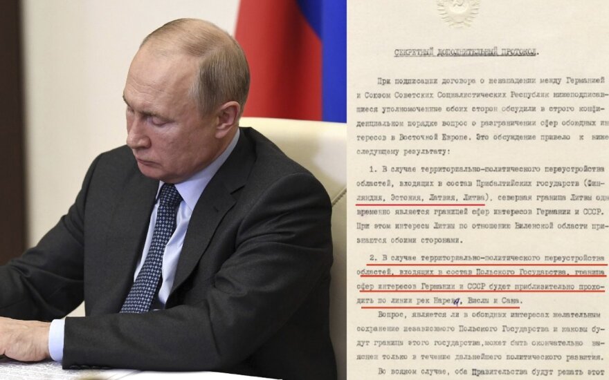 Putinas siūlo įstatymu įtvirtinti istorijos klastojimą: to nori pats Dievas