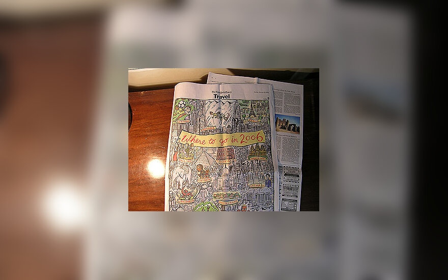 Dienraščio "The New York Times" kelionių puslapio viršelis