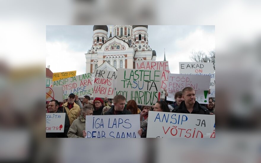 Estijos sostinėje vyko protestas dėl pensinio amžiaus ilginimo