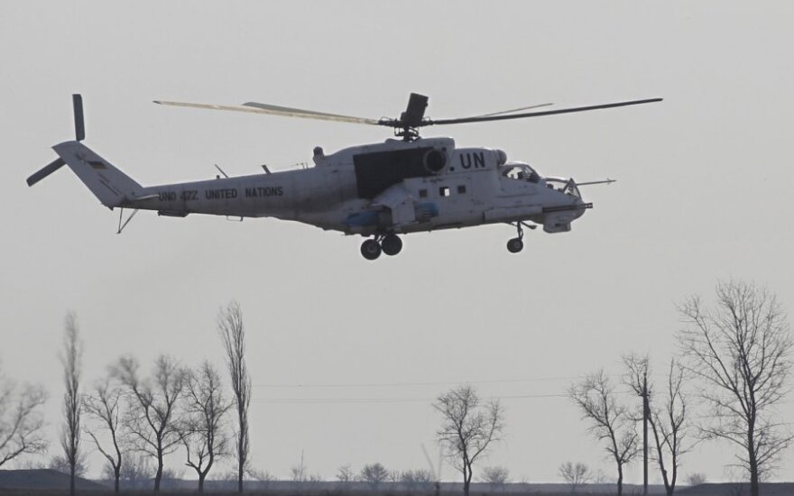 Ukraina: virš Kramatorsko – koviniai „JT sraigtasparniai“