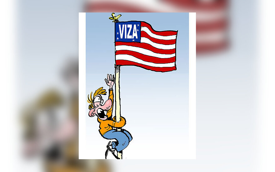 JAV viza - karikatūra