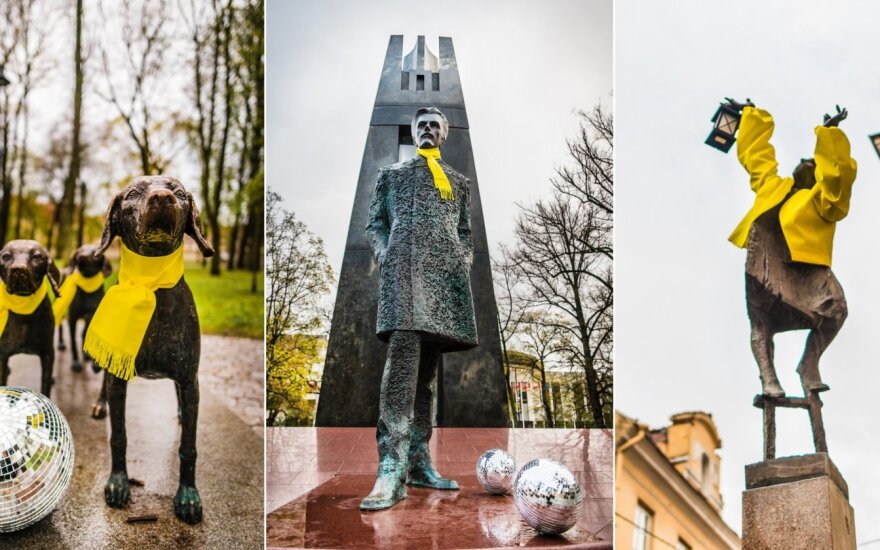 Vilniaus skulptūros papuoštos "The Roop" diskotekai