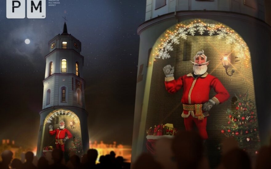 Vilniuje - 3D interaktyvus Kalėdų senelis