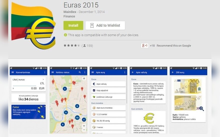 Programėlė "Euras 2015"