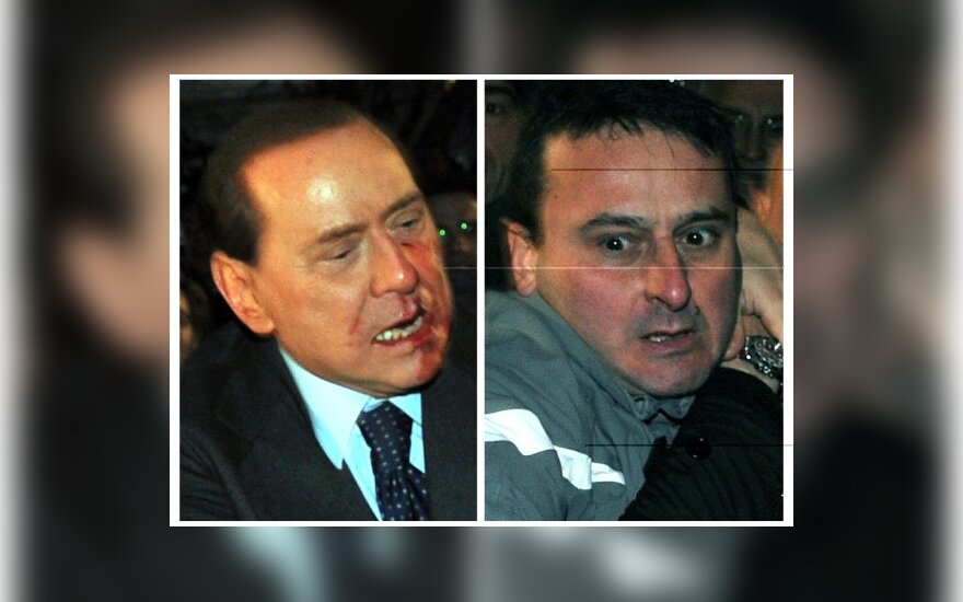 Massimo Tartaglia užpuolė Silvio Berlusconi