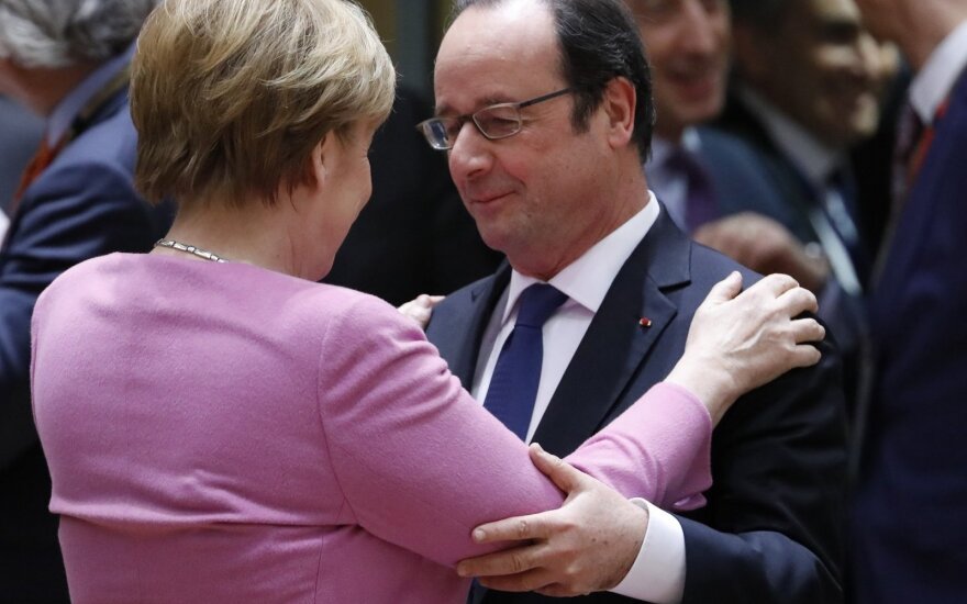 Angela Merkel ir Francois Hollande'as 