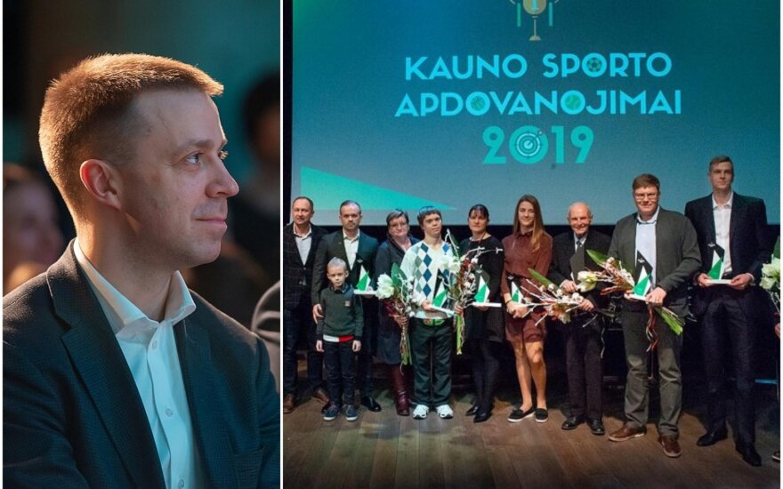 Paulius Motiejūnas (kairėje), geriausių Kauno sportininkų apdovanojimų laureatai (Foto: kaunas.lt)