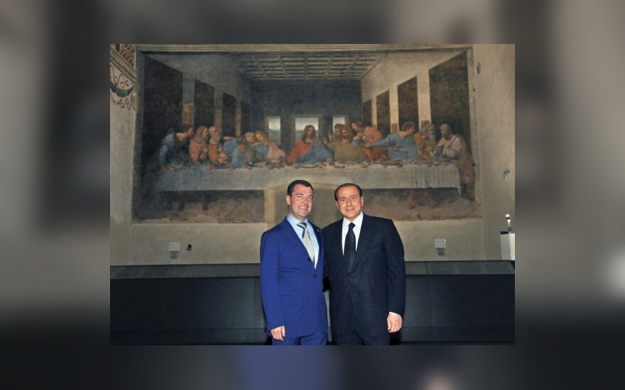 Dmitrijus Medvedevas ir Silvio Berlusconi