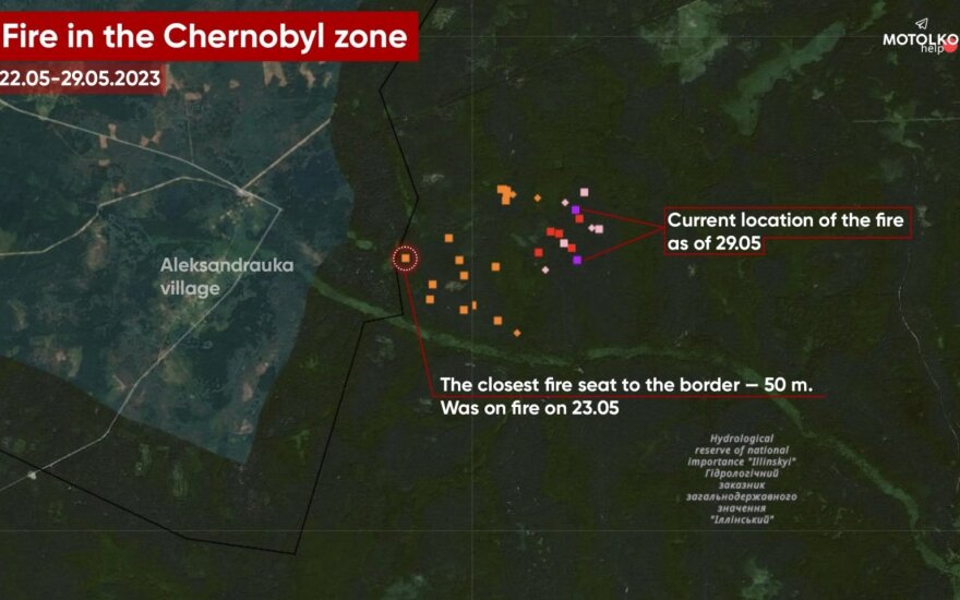 Miško gaisrai Černobylio zonoje