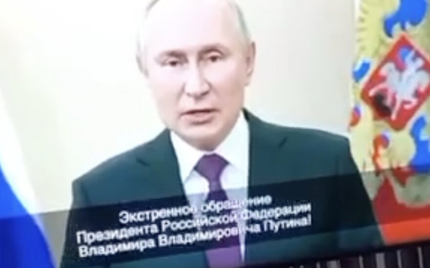 Per Rusijos televiziją parodytas suklastotas Putino kreipimasis
