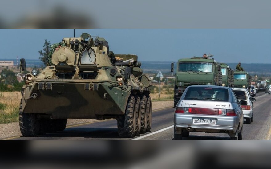 Rytų Ukrainoje pasirodė Rusijos karinės technikos kolona