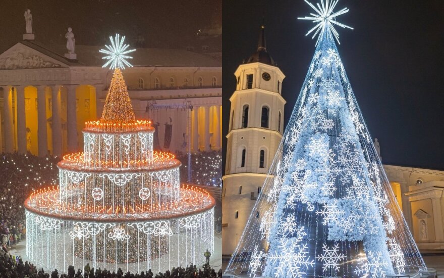 Vilniaus kalėdinė eglė 2022 m. ir 2021 m.