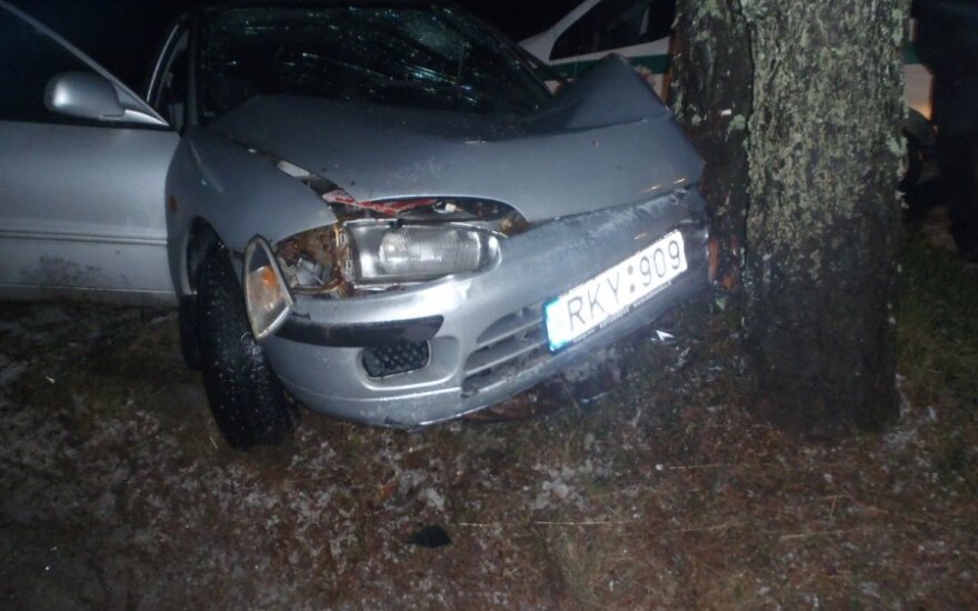 Vilniaus r. „Mitsubishi Colt“ rėžėsi į medį, keleivis žuvo