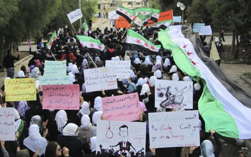 Protestuotojai Sirijoje