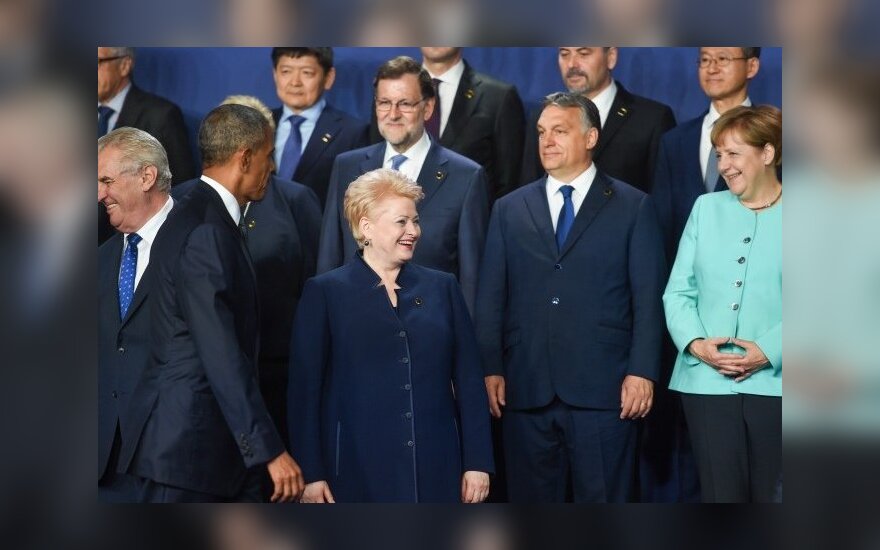Iš kairės: Barackas Obama, Dalia Grybauskaitė, Viktoras Orbanas, Angela Merkel