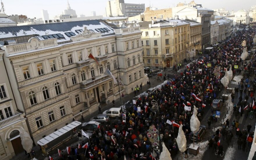 Per 36 Lenkijos miestus nusirito protestai