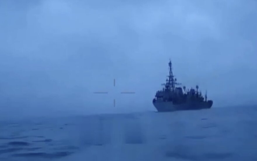 Paviešintas atakos prieš Rusijos laivą „Ivan Churs“ vaizdo įrašas