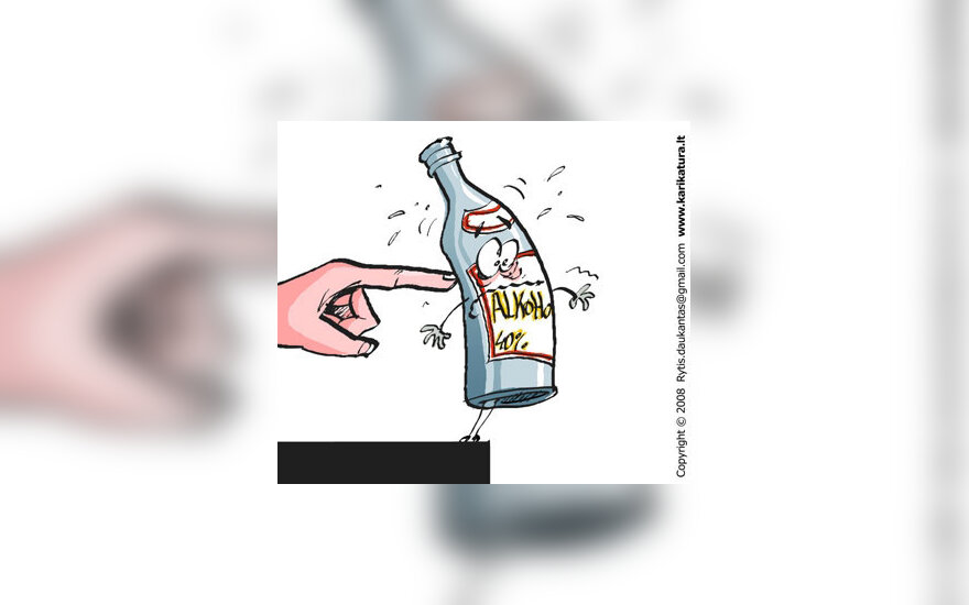 Kova su alkoholiu, karikatūra